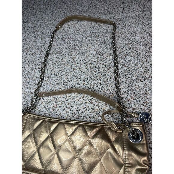 Grace Adele Women's Gold Quilted Shoulder Bag with Chain Straps​ - Picture 7 of 10